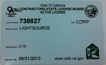 Our State Contractors License